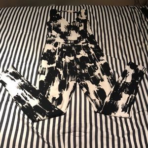 Black and white one-piece